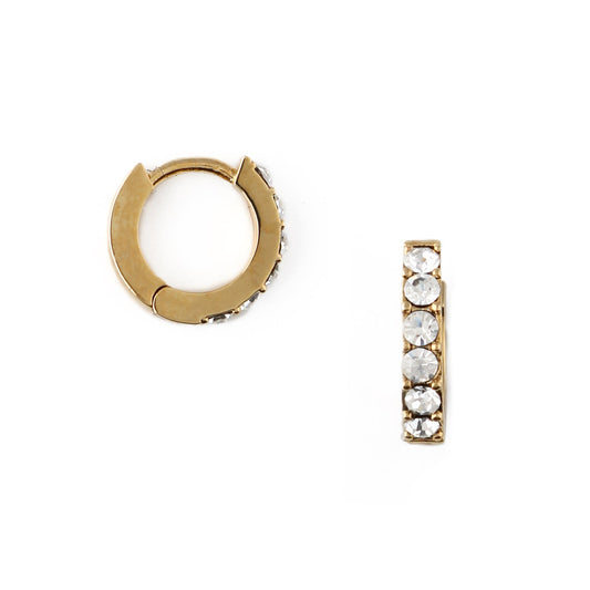 Crystal Huggie Hoop Earrings With Swarovski® Crystals - Gold